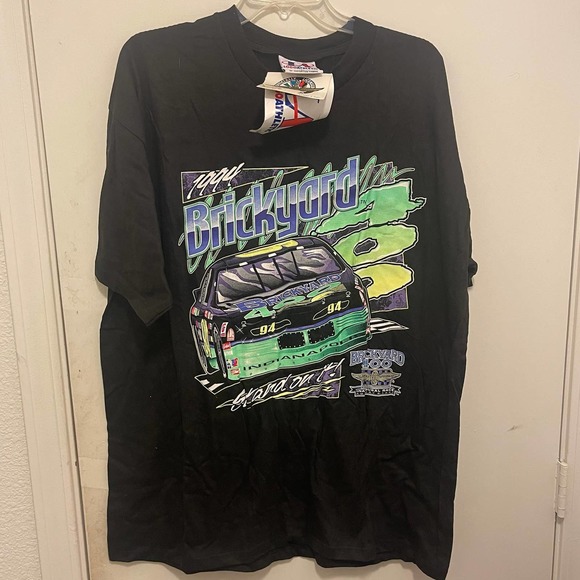 Vintage NOS 1994‎ Brickyard 400 Logo Athletic Nascar Racing Shirt Sz Large - Picture 1 of 7